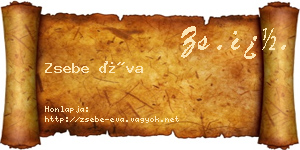 Zsebe Éva névjegykártya