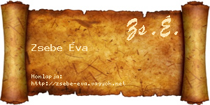 Zsebe Éva névjegykártya