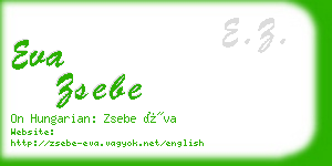 eva zsebe business card